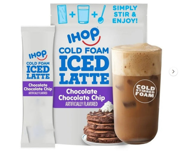 IHOP Chocolate Chocolate Chip Iced Latte with Cold Foam Instant Coffee Beverage Mix Sachet