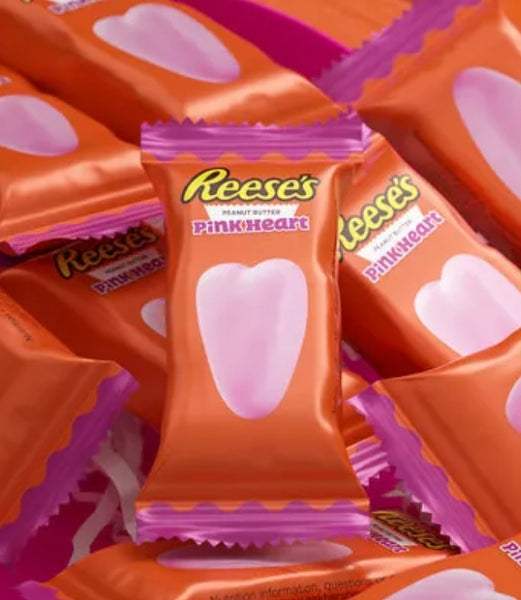 Reese's Valentine's Day Peanut Butter Pink Hearts Candy Snack Size