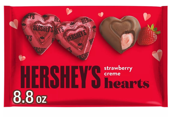 Hershey's Valentine's Day Strawberry Crème Hearts Candy - 8.8oz