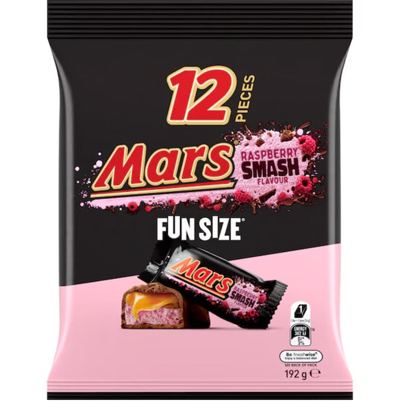 Mars Raspberry Smash Milk Chocolate Share Bag 12 Pieces 192g