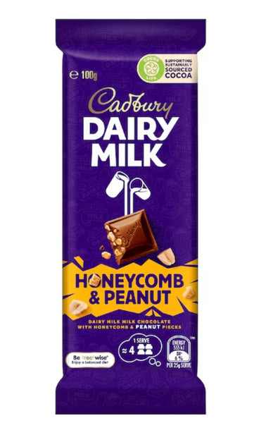 Cadbury Dairy Milk Honeycomb & Peanut Chocolate Block 100g