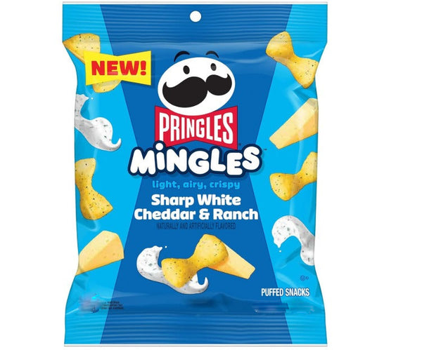 Pringles Mingles Puffed Snacks, Sharp White Cheddar and Ranch - 0.7oz