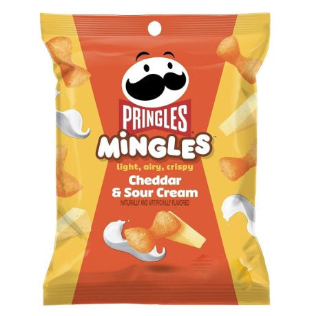 Pringles Mingles Puffed Snacks, Cheddar and Sour Cream, Cheese Puffs - 0.7oz