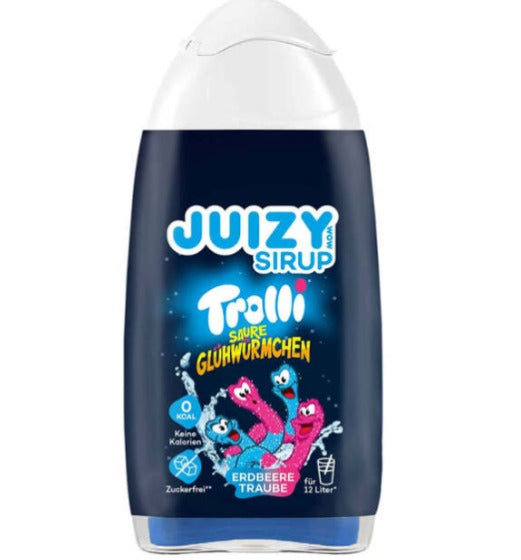 Trolli Sour Firefly Glowworm Juizy Syrup Strawberry Grape 65ml - Sugar Free