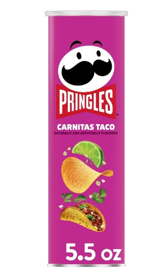 Pringles Carnitas Taco Flavored Potato Crisps, 5.5 oz Canister