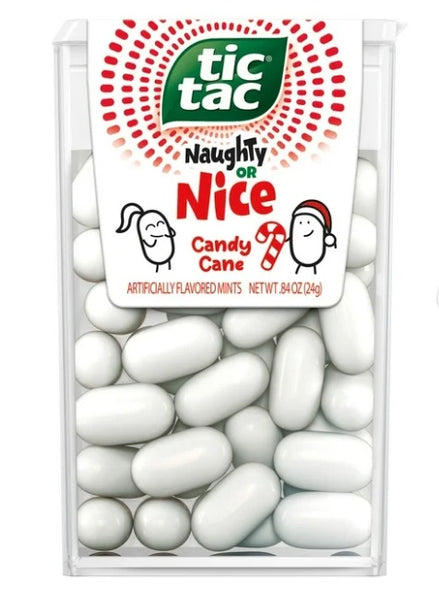 Tic Tac Naughty or Nice Candy Cane Mints, On-the-Go Refreshment, Stocking Stuffer, 0.84 oz