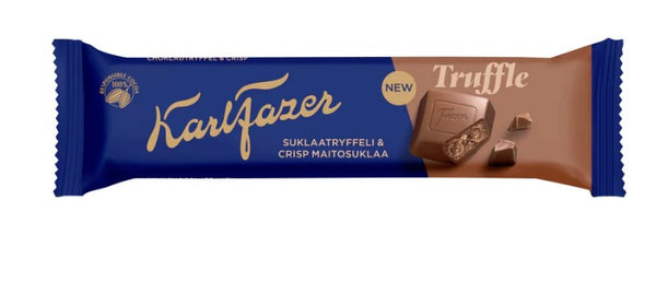 Karl Fazer Milk Chocolate Bar with Chocolate Truffle Filling and Crisps 37g