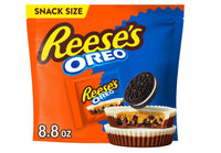 Reese's OREO Milk Chocolate and White Creme Snack Size Peanut Butter Cups Candy, Bag 8.8 oz