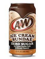 A&W Ice Cream Sundae Zero Sugar Soda Pop, 12 fl oz