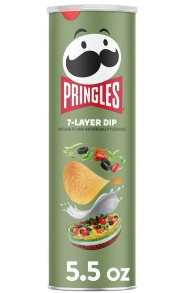 Pringles 7-Layer Dip Potato Crisps Chips, Lunch Snacks, 5.5 oz
