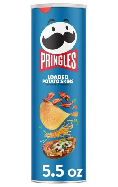 Pringles Loaded Potato Skins Potato Crisps Chips, Lunch Snacks, 5.5 oz