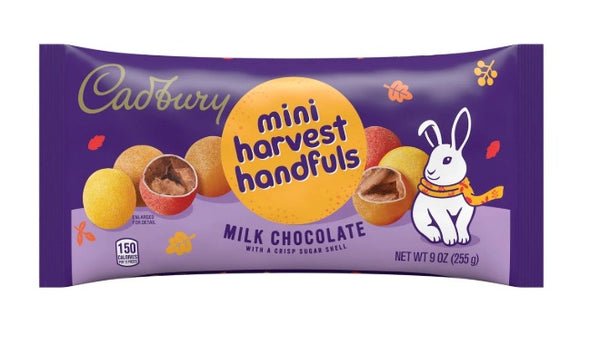 CADBURY Mini Harvest Handfuls Milk Chocolate, Halloween Candy Bag, 9 oz