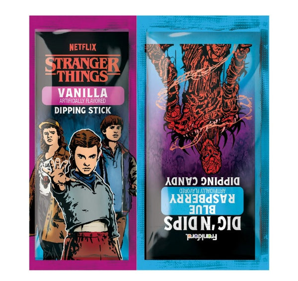Stranger Things Dig N' Dips Halloween Candy Blue Raspberry/Vanilla