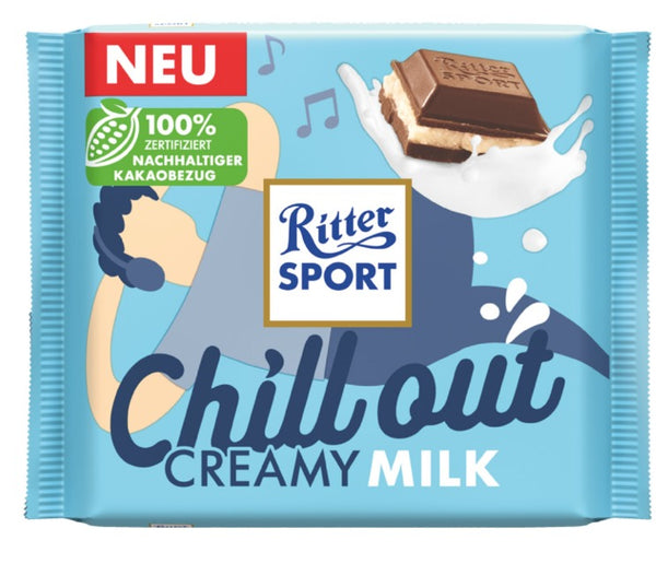 Ritter Sport Chill Out Creamy Milk with Delicate Milchcreme Milk Cream 100g