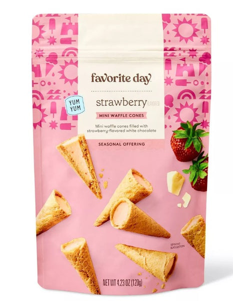 Favorite Day™ Strawberry Mini Waffle Cones - 4.23oz