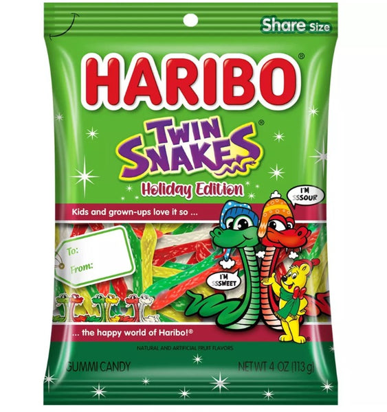 HARIBO Christmas Twin Candy Snakes - 4oz