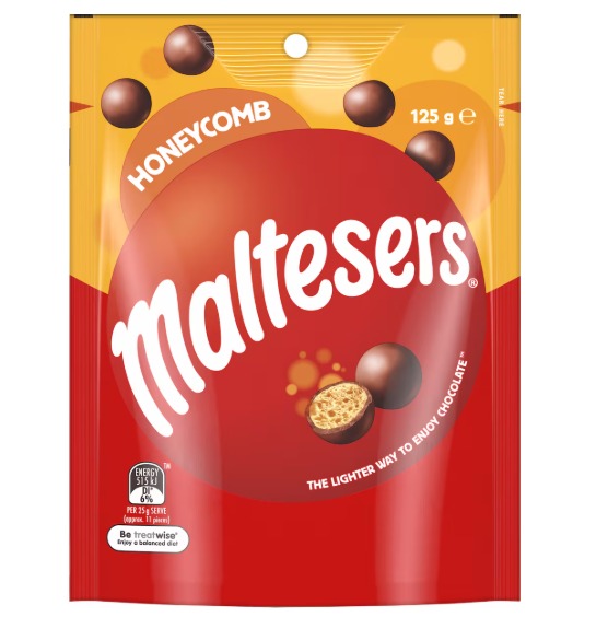 Maltesers Honeycomb Milk Chocolate Snack & Share Bag 125g