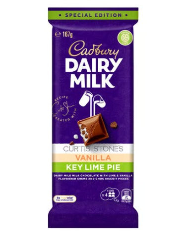 Cadbury Dairy Milk Special Edition Curtis Stone’s Vanilla Key Lime Pie Block - 180g