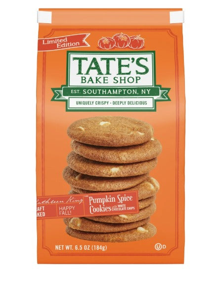 Tate's Bake Shop Pumpkin Spice Cookies with White Chocolate Chips, Limited Edition, 6.5 oz