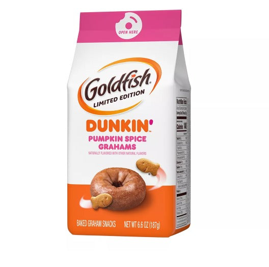 Goldfish Grahams Limited Edition Dunkin Pumpkin Spice Grahams Snack Crackers Bag - 6.1oz