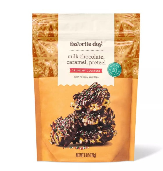 Favorite Day™ Milk Chocolate, Caramel, Pretzel with Sprinkles Crunchy Clusters - 6oz