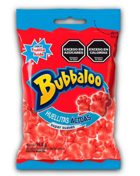 Bubbaloo Soft Chewy Candy Paw-Shaped Sour Strawberry Flavor