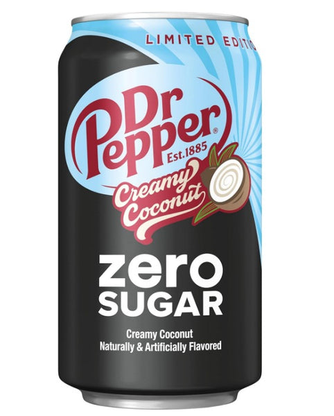 Dr Pepper Zero Sugar Creamy Coconut Soda, 12oz - Limited Edition - MAX 2 CANS PER PERSON