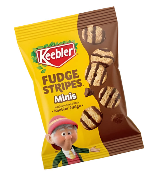 Keebler Fudge Stripes Minis, Original Shortbread Cookies Coated in Keebler Fudge