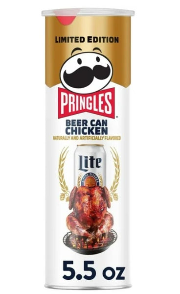 Pringles Miller Lite Beer Can Chicken Potato Crisps Chips, Lunch Snacks, 5.5 oz