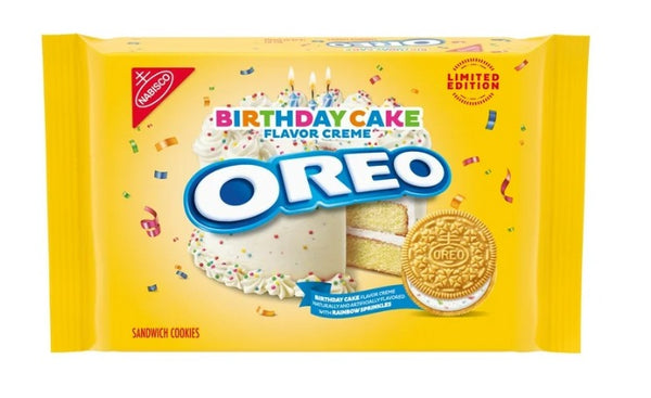 OREO Golden Birthday Cake Creme Sandwich Cookies, Limited Edition, 10.68 oz
