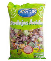 Caramelos Arcor Rodajas Ácidas Classic Sour Hard Candies Assorted Flavors Gluten Free - 10 candies per pack