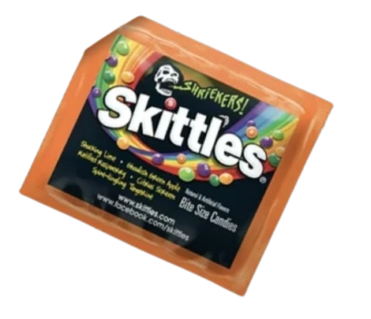 Skittles Shriekers Sour Halloween Chewy Candy Fun Size Bag