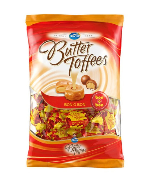 ARCOR Butter Toffees Soft Buttery Caramel Candies with Bon o Bon (peanut butter) Filling - 10 candies per packet
