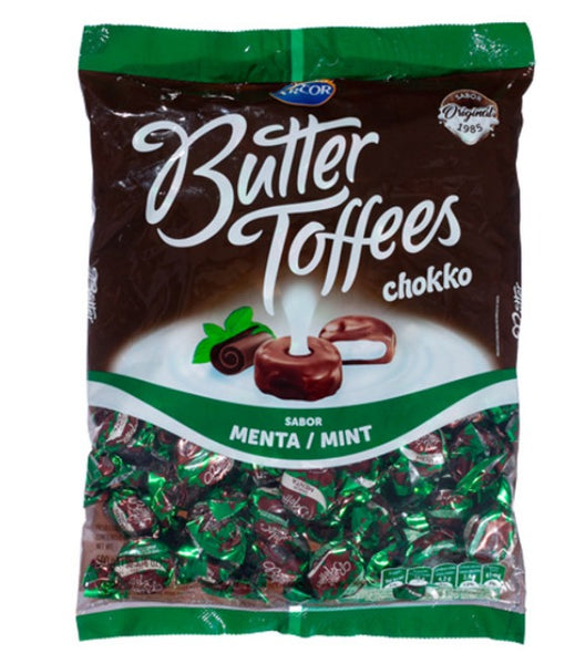 ARCOR Butter Toffees Soft Buttery Chocolate Candies Filled with Mint - 10 candies per packet