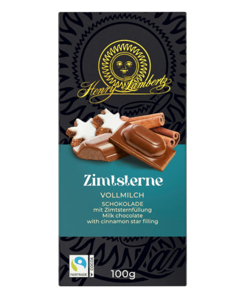 Henry Lambertz Chocolate Bar with Cinnamon Star Filling Whole Milk 100g