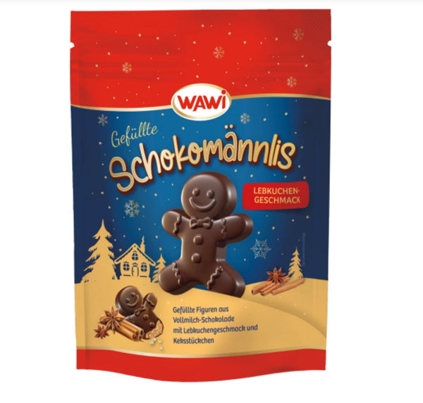 WAWI Schokomännlis Gingerbread Milk Chocolate with Gingerbread Cream and Gingerbread Cookies - 120g