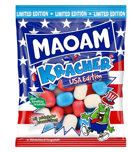 Maoam Firecracker USA Edition Chewy Candy with Effervescent Powder Filling 200g