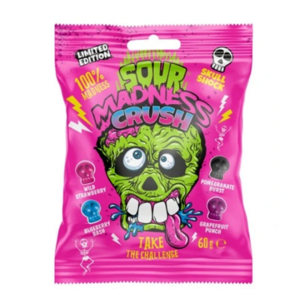Argo Extra Sour Madness Crush Candy Skulls 60g - Limited Edition