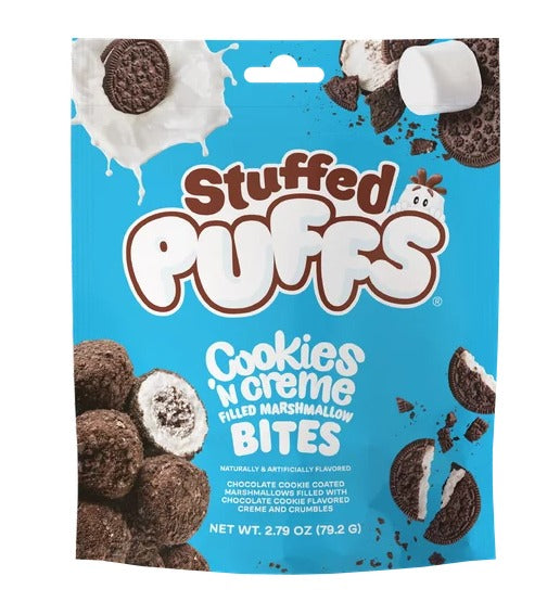 Stuffed Puffs Filled Marshmallow Bites, Cookies n Creme, 2.79 oz Bag