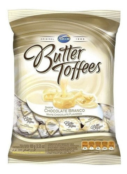 Arcor Butter Toffee Eclairs Filled with White Chocolate - 10 Candies per pack