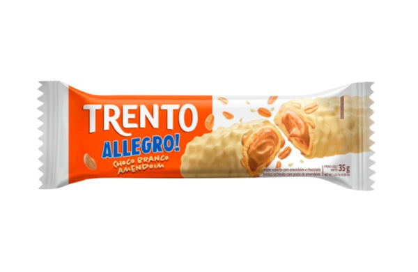 Trento Allegro Double White Chocolate Peanut Butter - 35g - Brazil